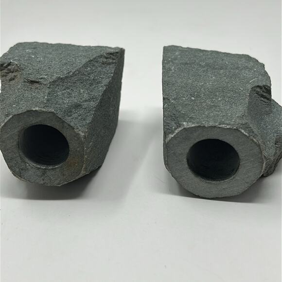 Set of 2 Heavy Stone Candlestick Holders Size 2 X 3.5 inches - Picture 6 of 8